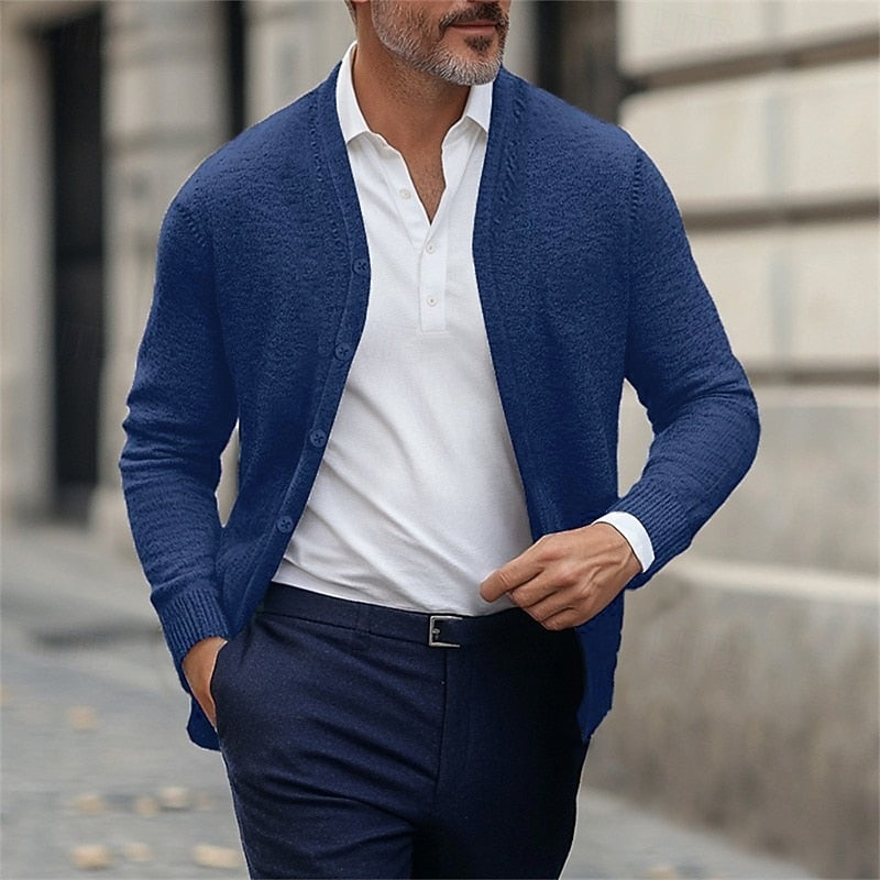 Gilvorne | Homme Gilet Cardigan Col V Tricoté - Grey - Image 6