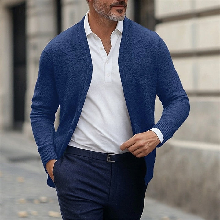 Gilvorne | Homme Gilet Cardigan Col V Tricoté - Grey - Image 6