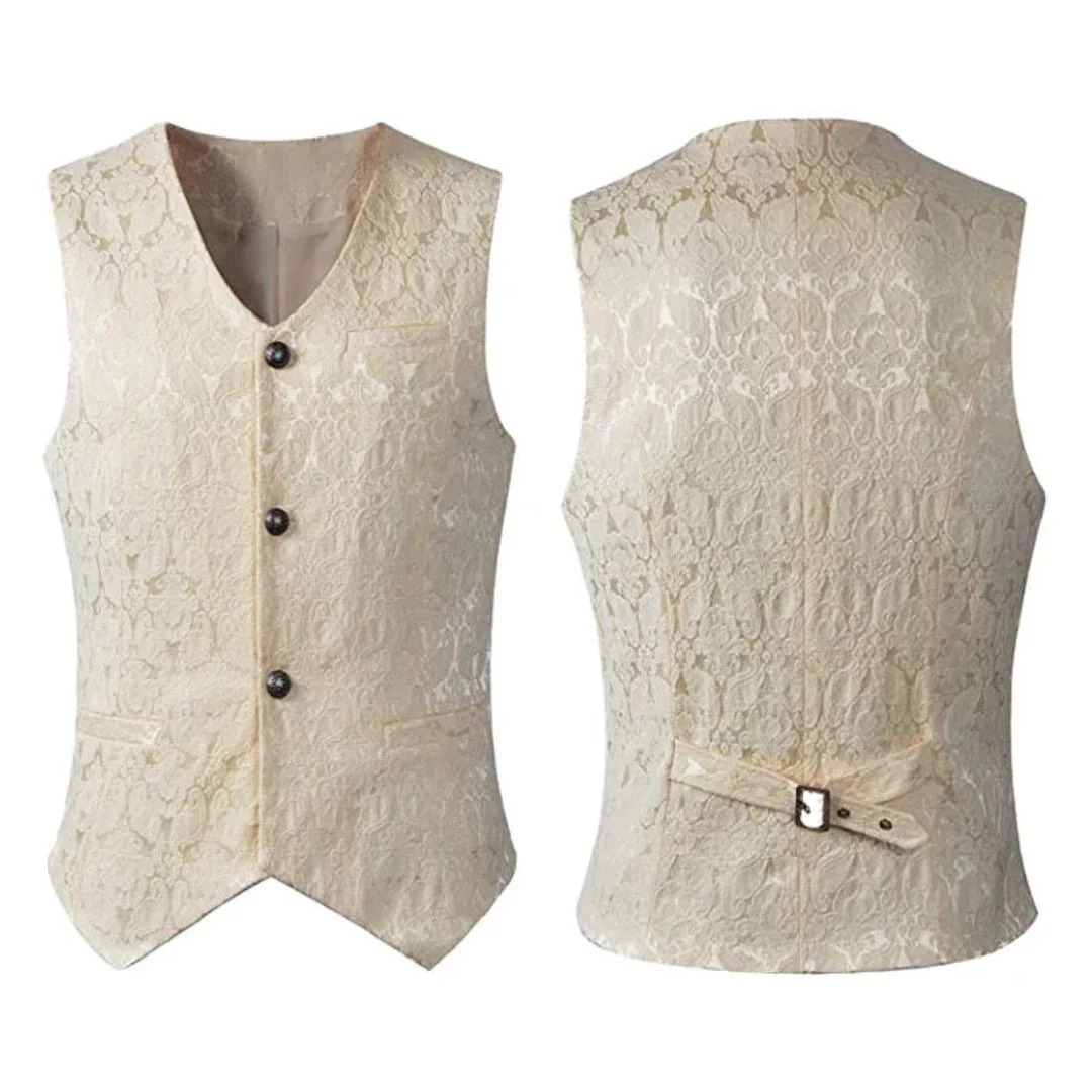 Golvaire | Homme Gilet Jacquard Tailleur Baroque - Image 3