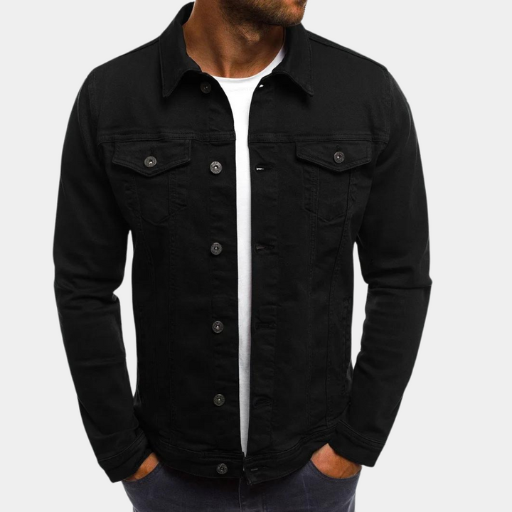 Grantham | Homme Veste Jean Boutonnée Coupe Ajustée - Green - Image 3
