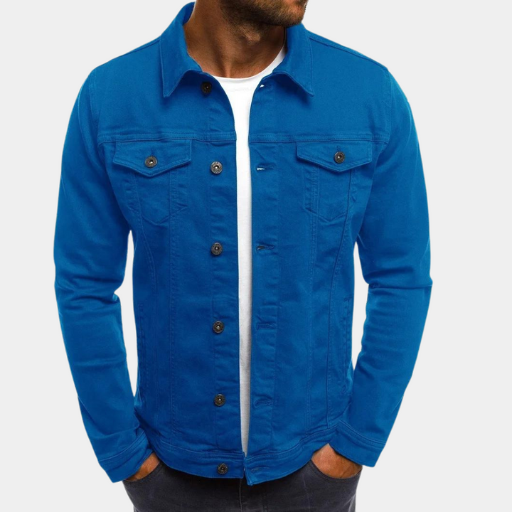 Grantham | Homme Veste Jean Boutonnée Coupe Ajustée - Green - Image 5