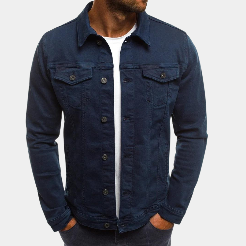 Grantham | Homme Veste Jean Boutonnée Coupe Ajustée - Green - Image 6