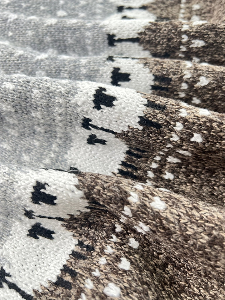 Gréavaine | Pull Femme Jacquard Mouton Style Nordique - Grey - Image 4