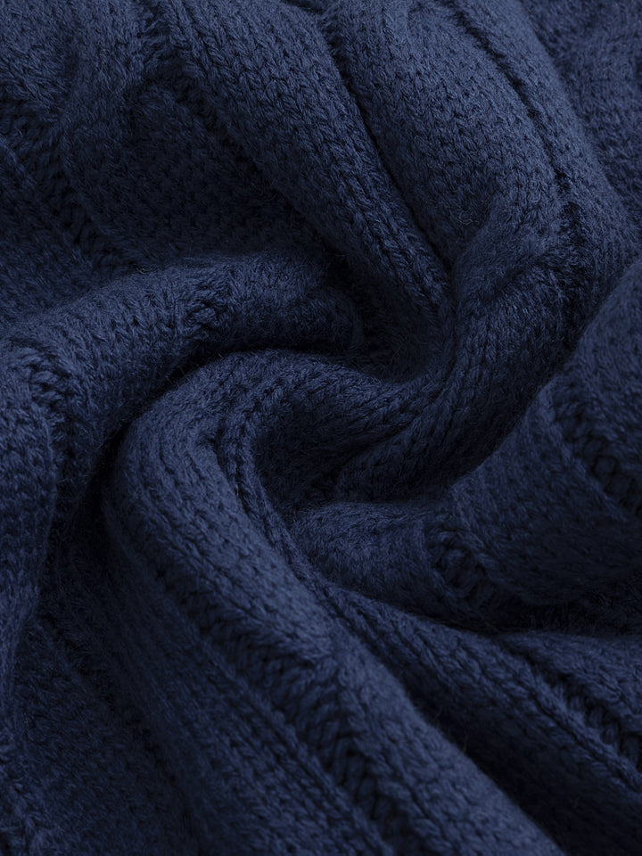 Gréavald | Homme Cardigan Col Châle Torsadé - Navy - Image 3