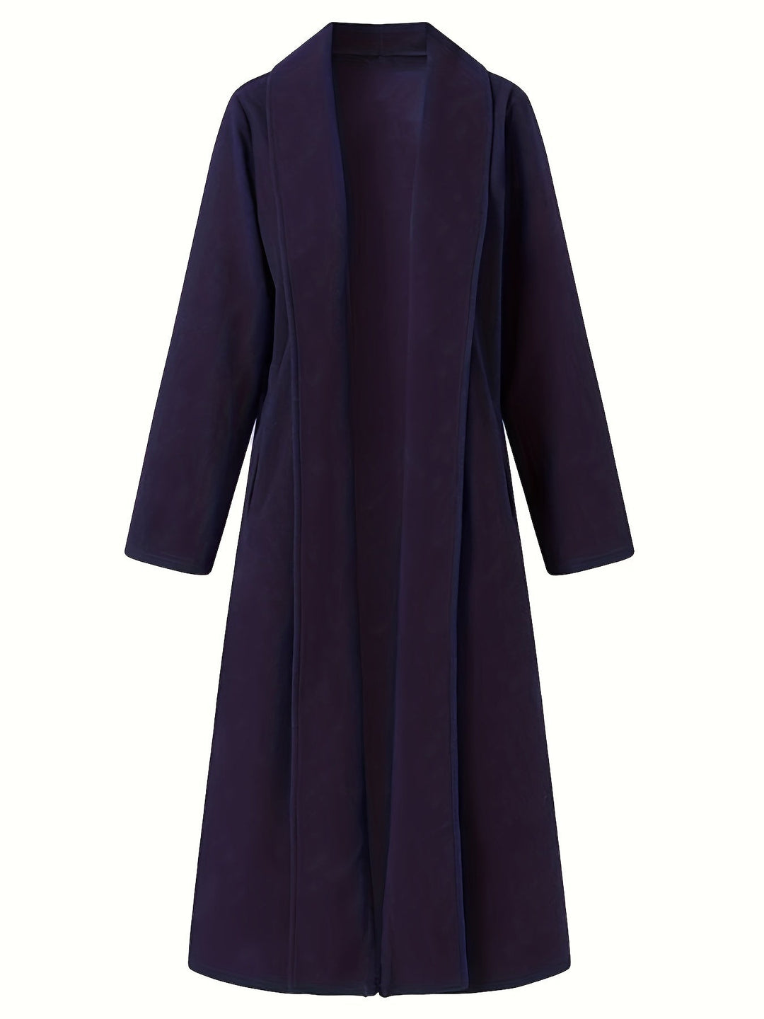 Thovaine | Femme Manteau Long Ouvert Col Châle - Dark Green - Image 12