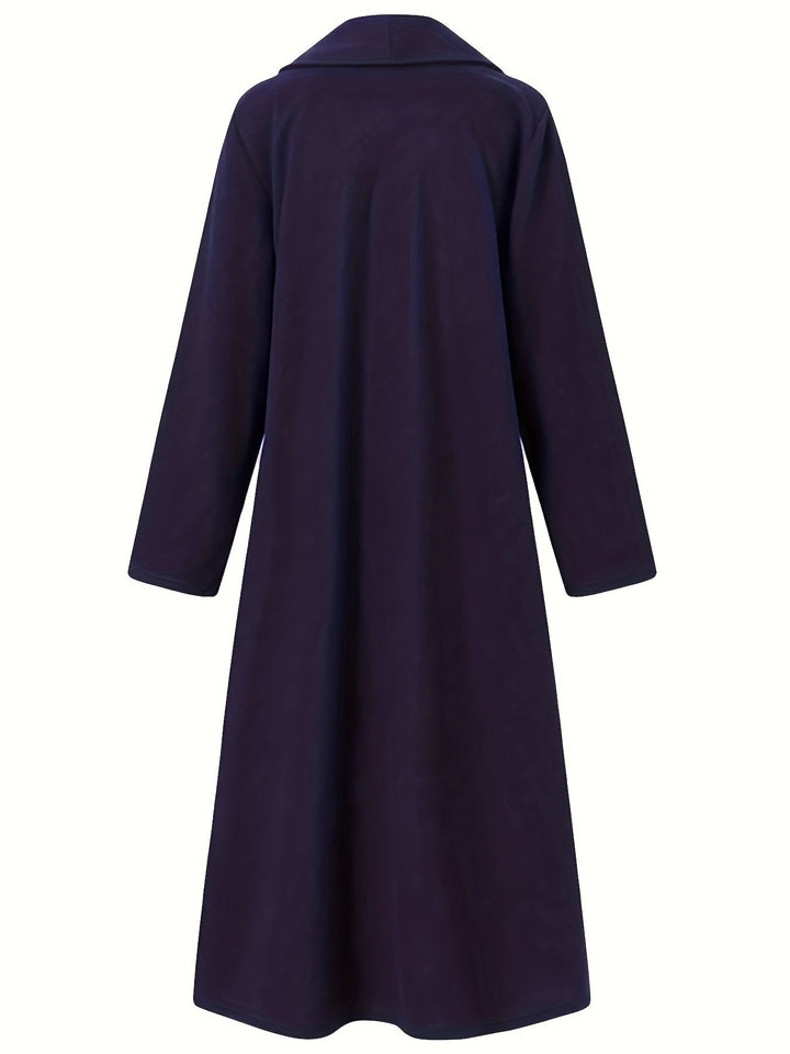 Thovaine | Femme Manteau Long Ouvert Col Châle - Dark Green - Image 13