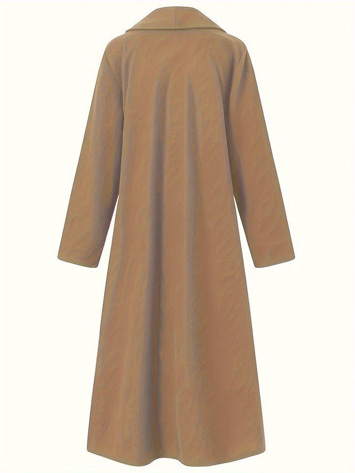 Thovaine | Femme Manteau Long Ouvert Col Châle - Dark Green - Image 17