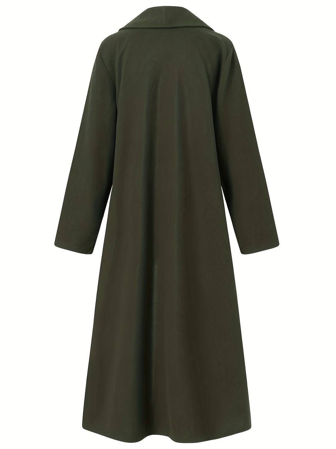 Thovaine | Femme Manteau Long Ouvert Col Châle - Dark Green - Image 4