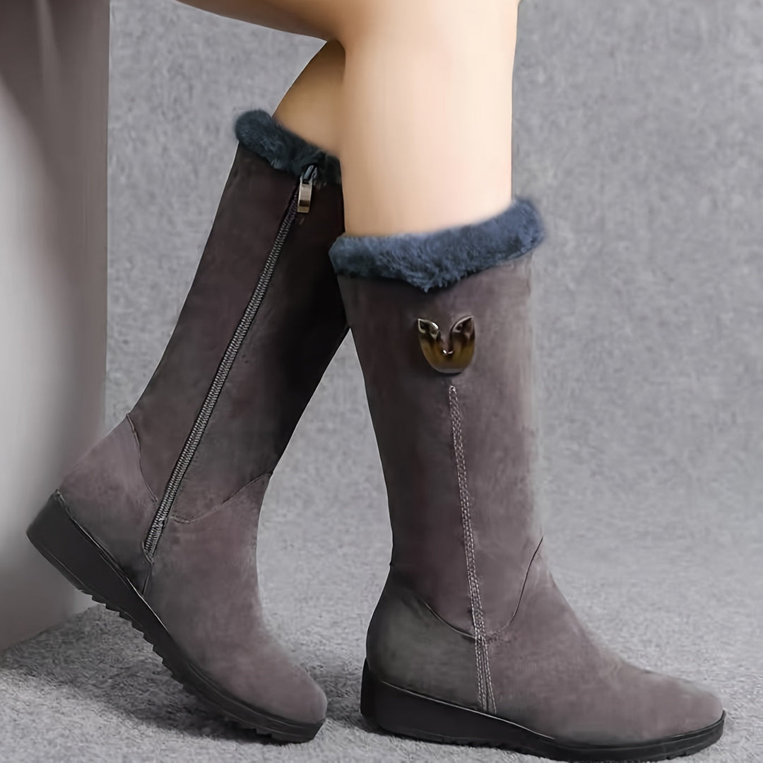 Orlénie | Femme Bottes de Neige Mi-Mollet Fourrure — vue 4