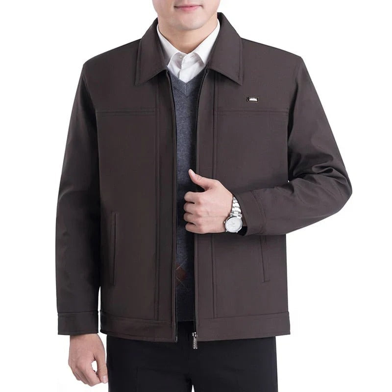Halvord | Homme Veste Zippée Col Chemise Coupe Classique - Navy - Image 2