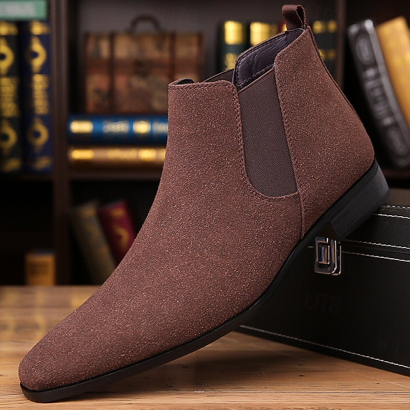 Halvorn | Homme Bottines Chelsea Daim Slip-On - Camel - Image 2