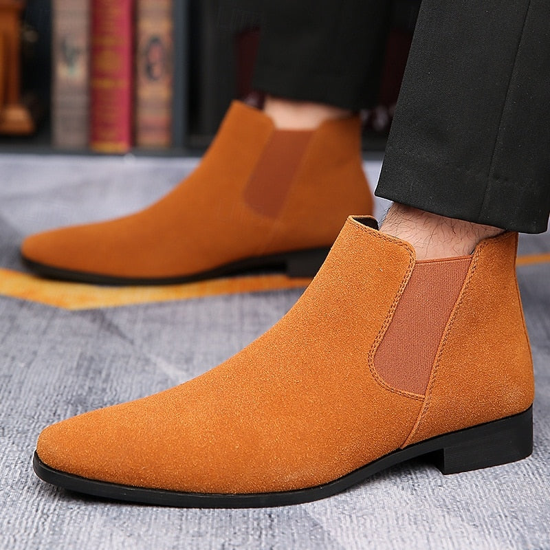 Halvorn | Homme Bottines Chelsea Daim Slip-On - Camel - Image 6