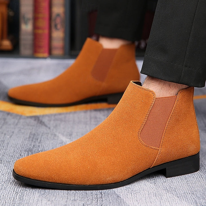 Halvorn | Homme Bottines Chelsea Daim Slip-On - Camel - Image 6