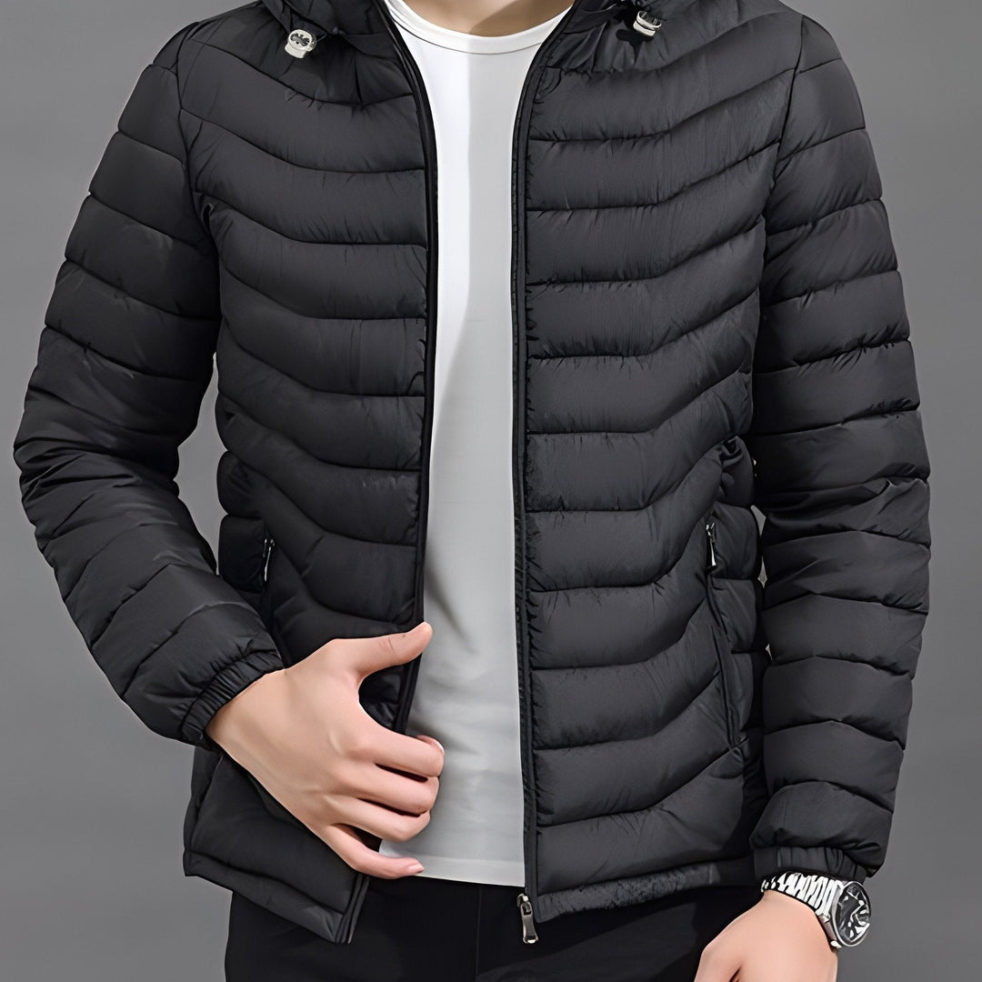 Halvorn | Homme Doudoune à Capuche Coupe Ajustée - Black - Image 1