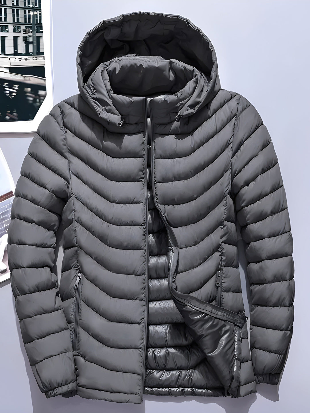 Halvorn | Homme Doudoune à Capuche Coupe Ajustée - Black - Image 10