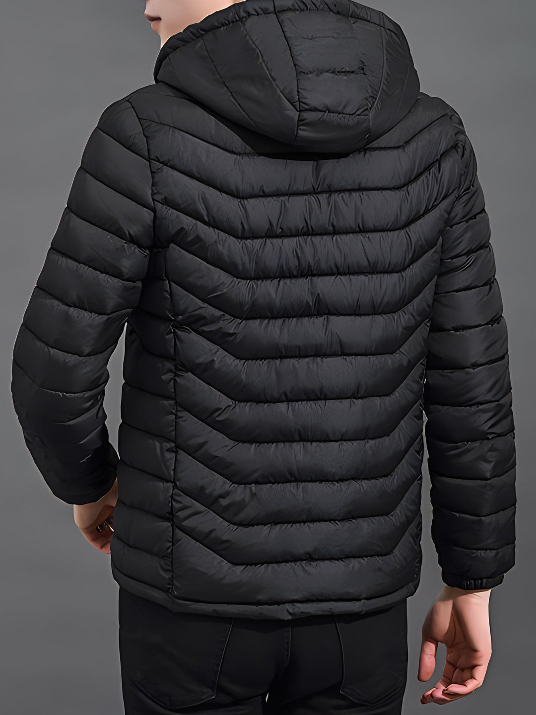 Halvorn | Homme Doudoune à Capuche Coupe Ajustée - Black - Image 3