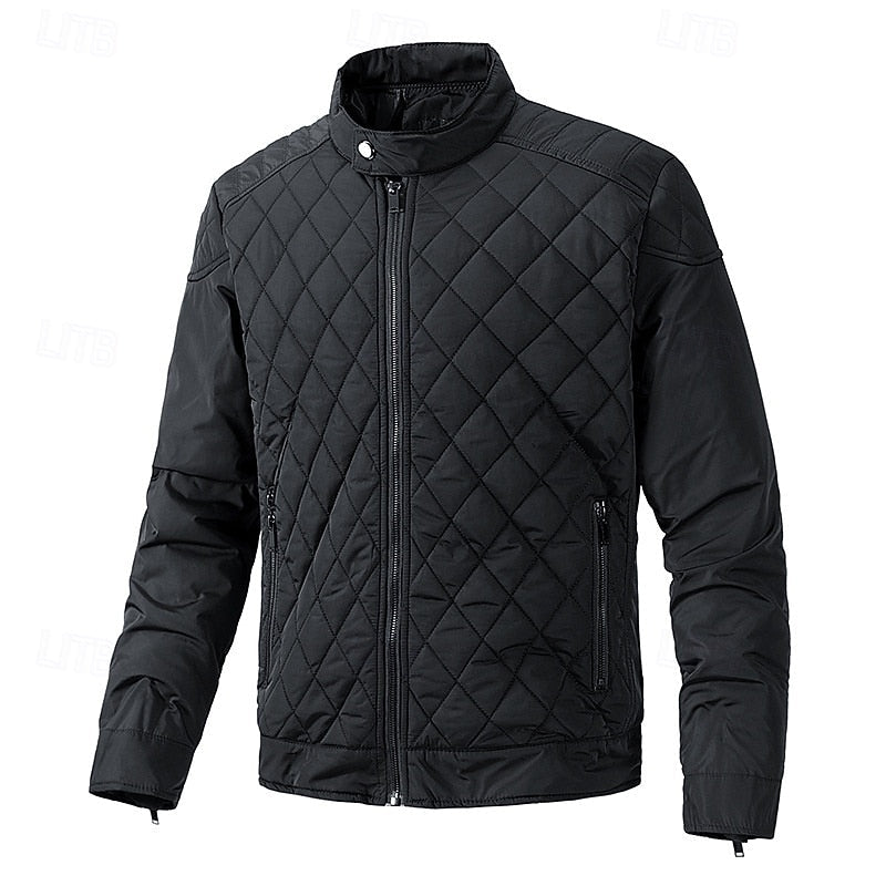 Halvorn | Homme Veste Matelassée Col Montant - Black - Image 1