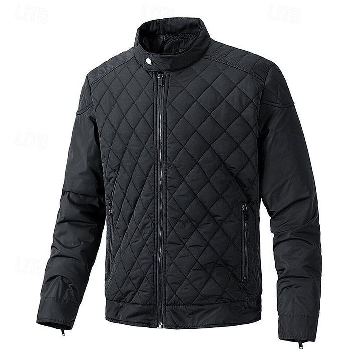 Halvorn | Homme Veste Matelassée Col Montant - Black - Image 1
