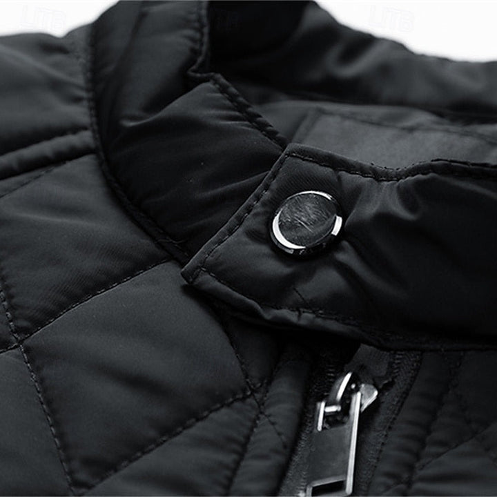 Halvorn | Homme Veste Matelassée Col Montant - Black - Image 10