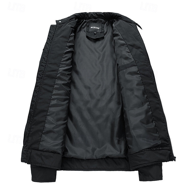 Halvorn | Homme Veste Matelassée Col Montant - Black - Image 3