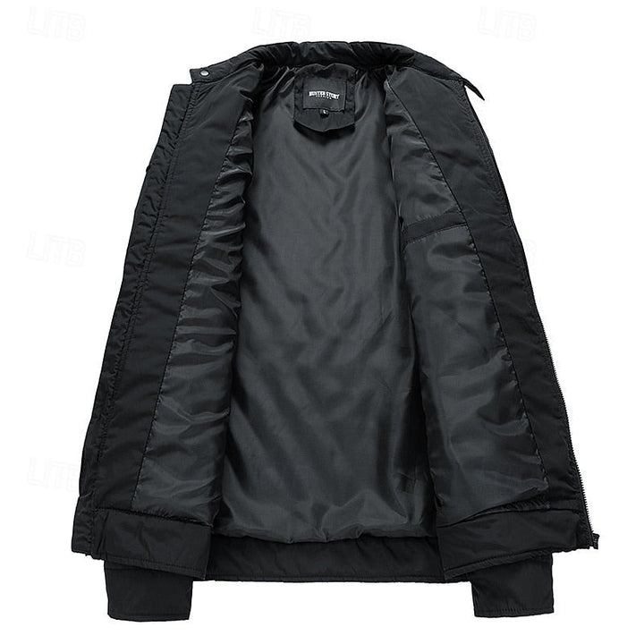 Halvorn | Homme Veste Matelassée Col Montant - Black - Image 3