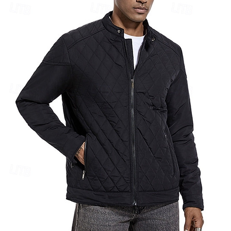 Halvorn | Homme Veste Matelassée Col Montant - Black - Image 4