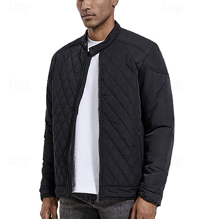 Halvorn | Homme Veste Matelassée Col Montant - Black - Image 5