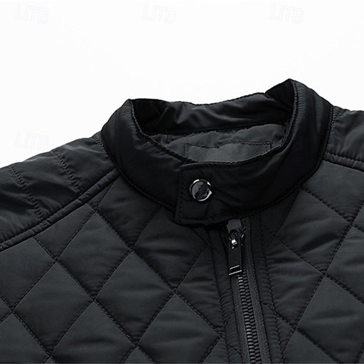 Halvorn | Homme Veste Matelassée Col Montant - Black - Image 8