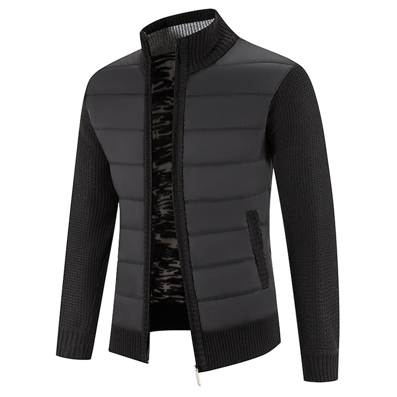 Halvorn | Homme Veste Matelassée Col Montant Tricot - Image 1