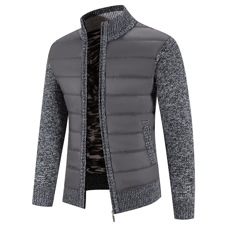 Halvorn | Homme Veste Matelassée Col Montant Tricot - Image 3