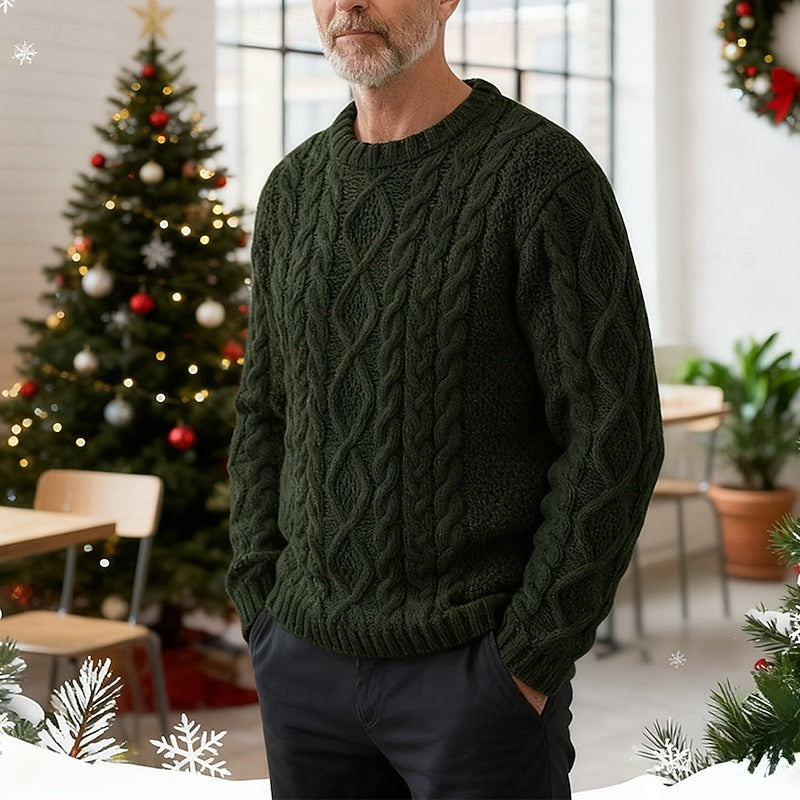 Halvorn | Pull Torsadé Col Rond Homme - Cream - Image 2