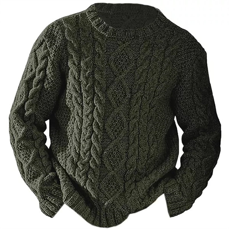 Halvorn | Pull Torsadé Col Rond Homme - Cream - Image 4