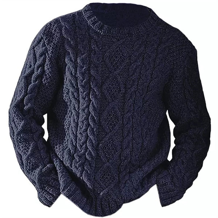 Halvorn | Pull Torsadé Col Rond Homme - Cream - Image 5