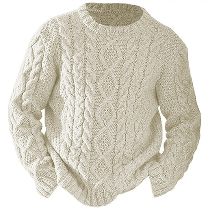 Halvorn | Pull Torsadé Col Rond Homme - Cream - Image 6