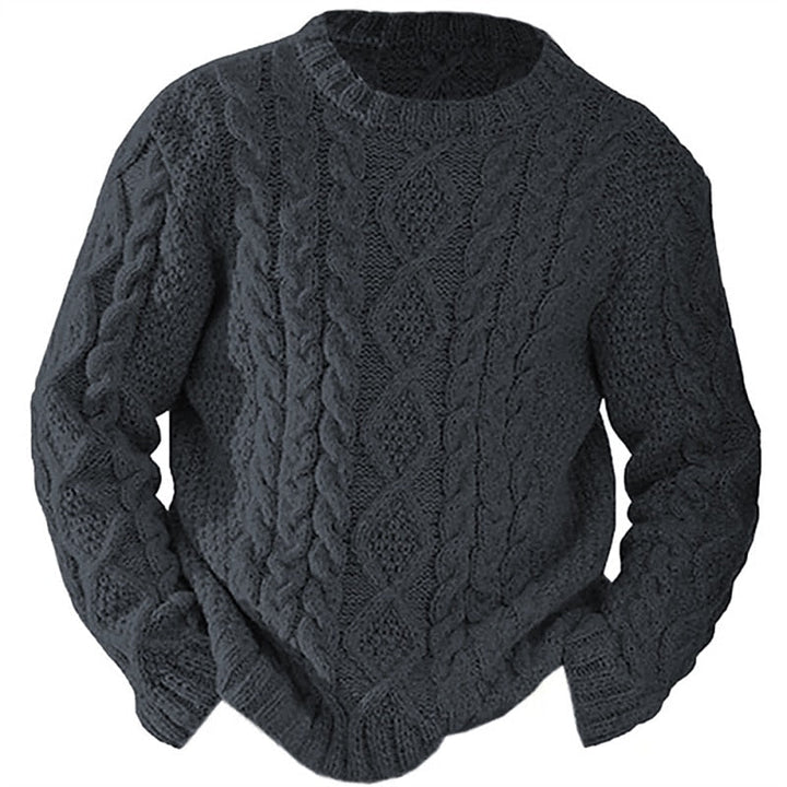 Halvorn | Pull Torsadé Col Rond Homme - Cream - Image 8