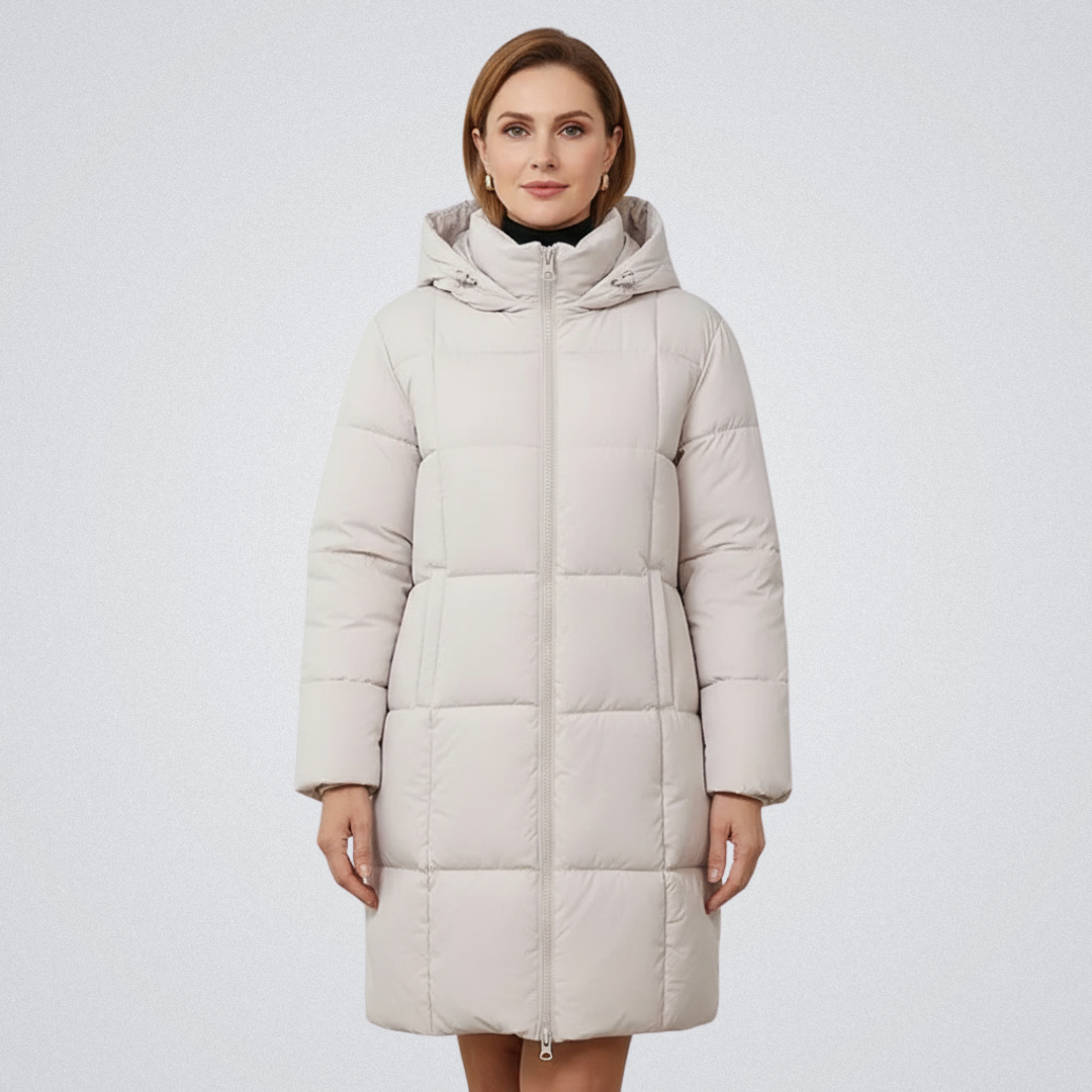 Halvïse | Femme Doudoune Longue à Capuche Hiver - Red - Image 5