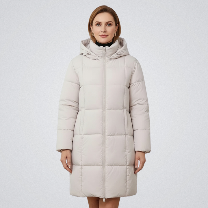 Halvïse | Femme Doudoune Longue à Capuche Hiver - Red - Image 5