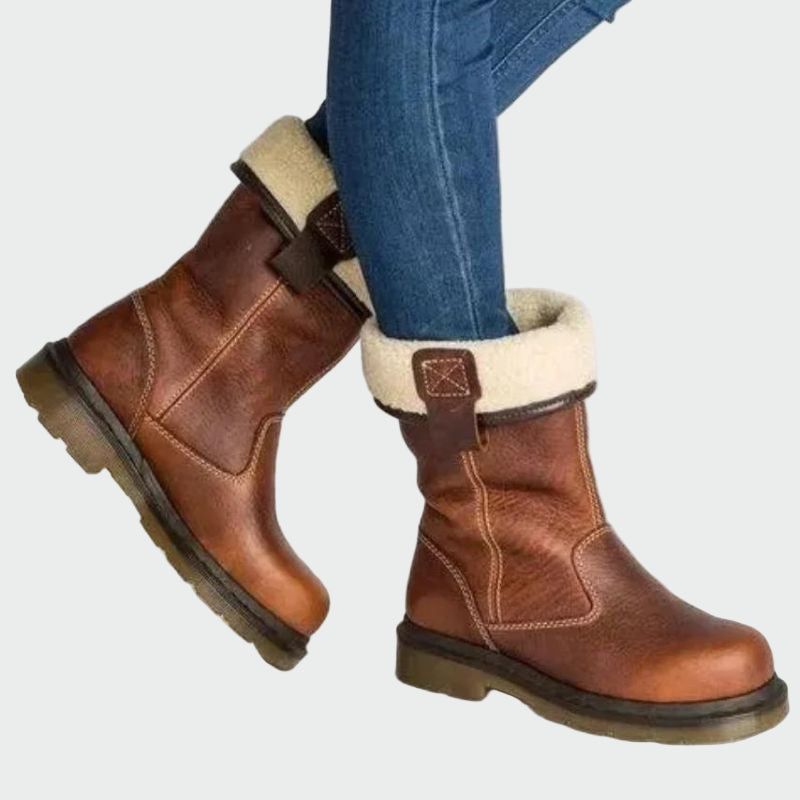 Halvyne | Bottes Femme Hiver Fourrées Imperméables - Brown - Image 1