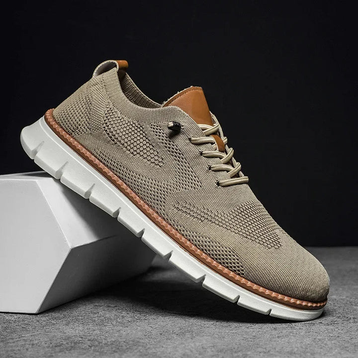 Fauvel | Homme Sneaker Respirant Lacets - Khaki - Image 1