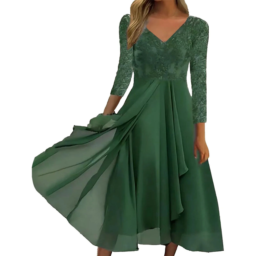 Lavinia | Women's V-Neck Lace Maxi Dress - Image 2