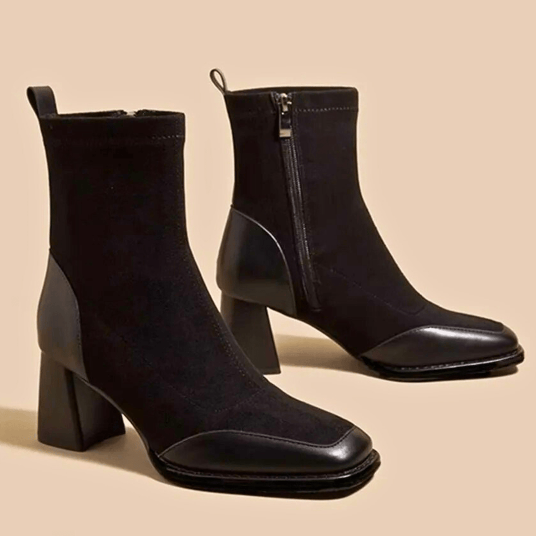 Liravène | Femme Bottines Talon Carré Suédine - Brown - Image 5