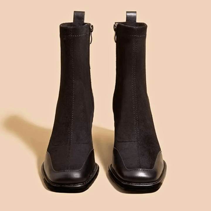 Liravène | Femme Bottines Talon Carré Suédine - Brown - Image 6