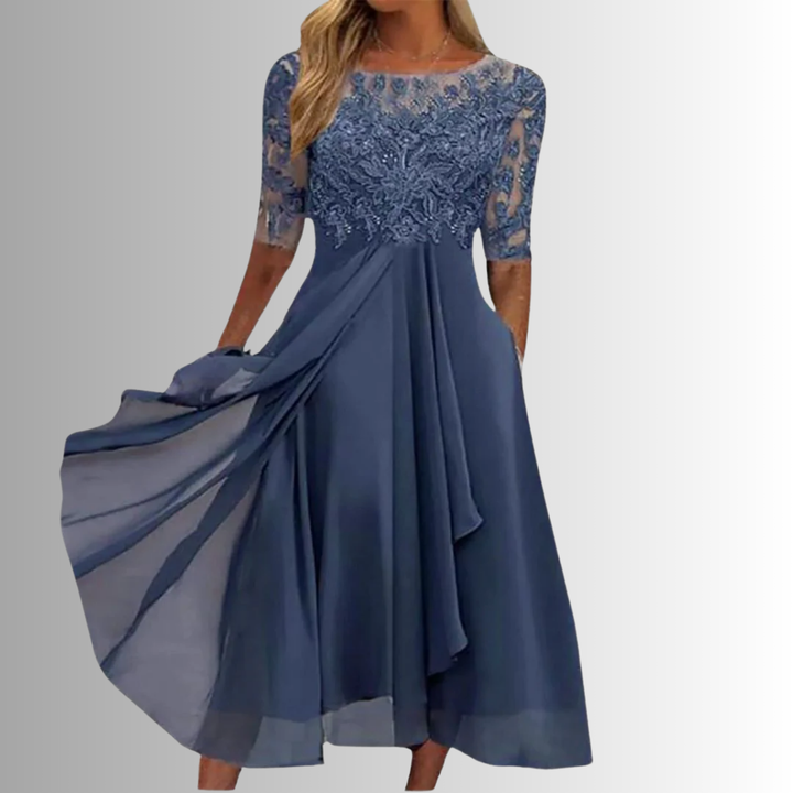 Lénore | Femme Robe de Soirée Dentelle Midi - Image 1