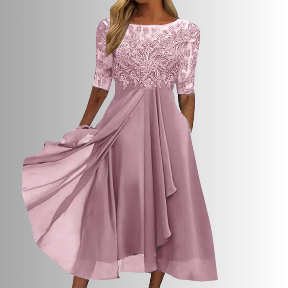 Lénore | Femme Robe de Soirée Dentelle Midi - Image 2
