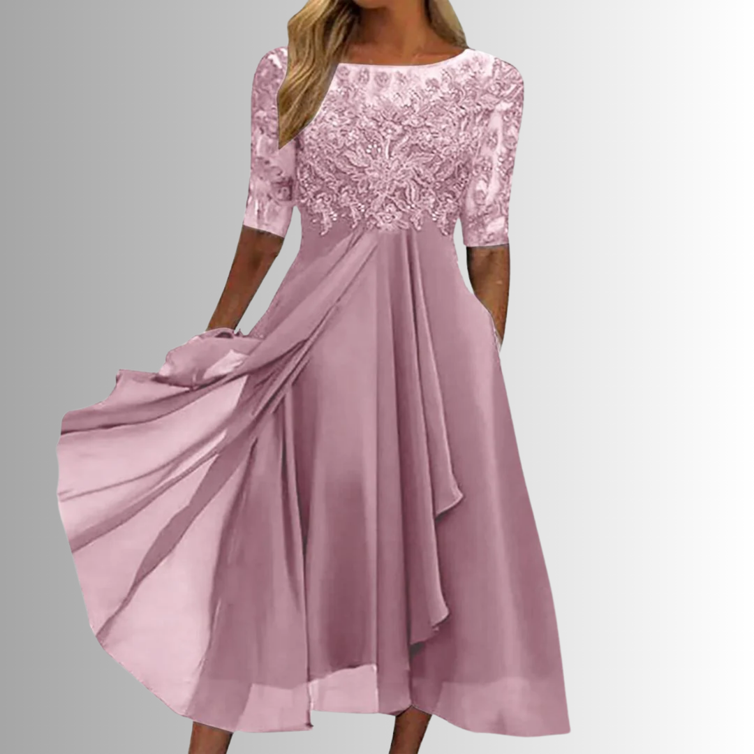 Lénore | Femme Robe de Soirée Dentelle Midi - Image 2