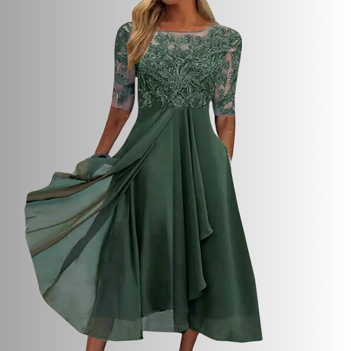 Lénore | Femme Robe de Soirée Dentelle Midi - Image 4