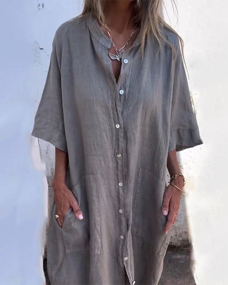 Éloise | Robe Femme Chemise Mi-Longue Coupe Ample - Image 1