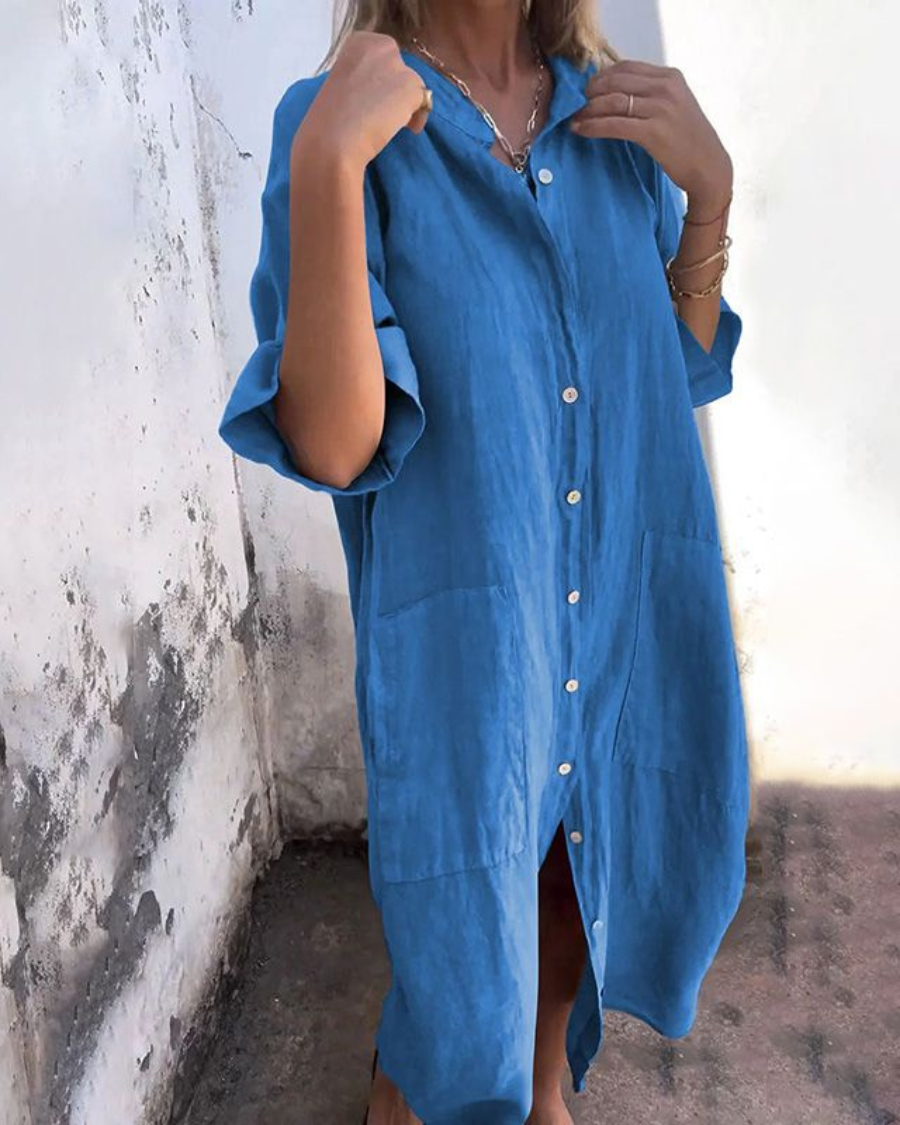 Éloise | Robe Femme Chemise Mi-Longue Coupe Ample - Image 3