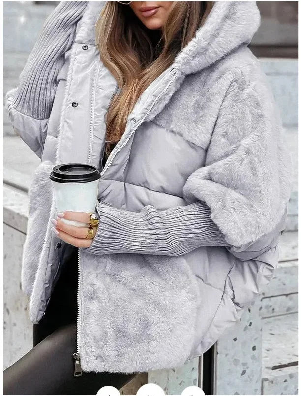 Lorianne | Doudoune Femme Oversize Capuche Fourrure - Camel - Image 11