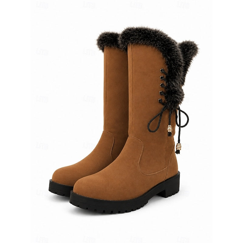 Lorianne | Femme Bottes Montantes Fourrure Hiver - Camel - Image 10